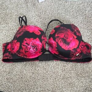 Victoria’s Secret very sexy push up Floral Black and Pink Women's Bra 38b